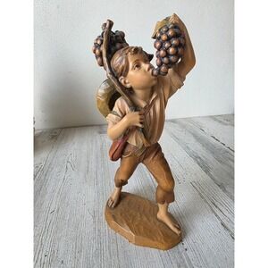Vintage anri boy grapes ferrandiz 10" statue figurine